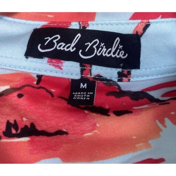 Bad Birdie Men's Blue Red Rocks Performance Golf Polo Shirt Size M Medium Tropic - Picture 4 of 11